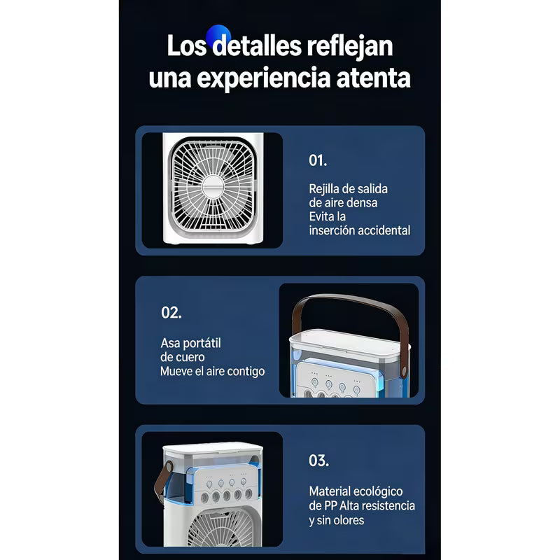 Mini Ventilador Aire Acondicionado LED
