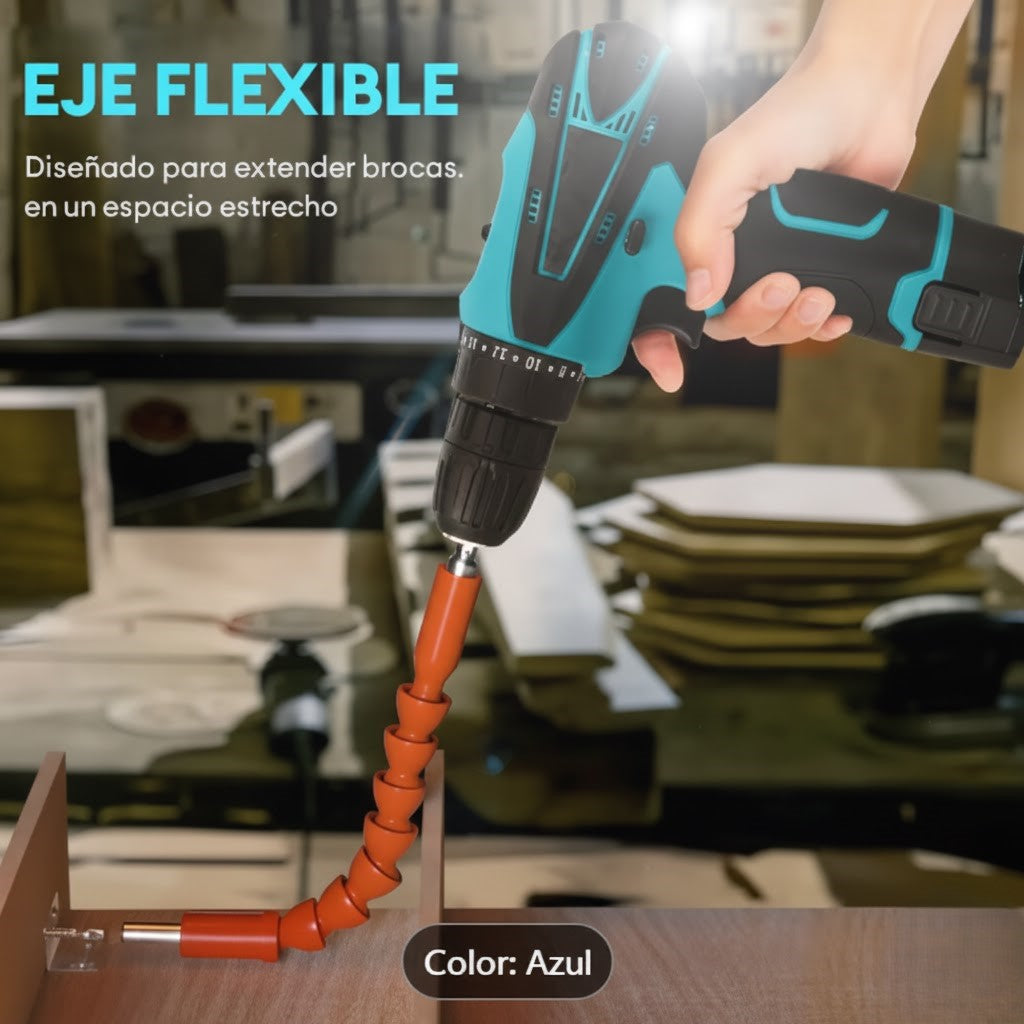 Taladro Azul 2 Baterias Redonda Inalamb