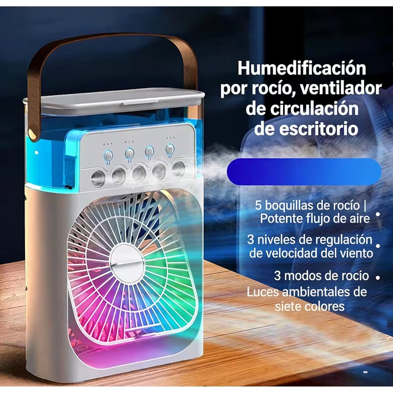 Mini Ventilador Aire Acondicionado LED