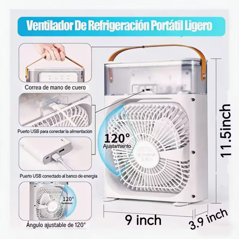 Mini Ventilador Aire Acondicionado LED