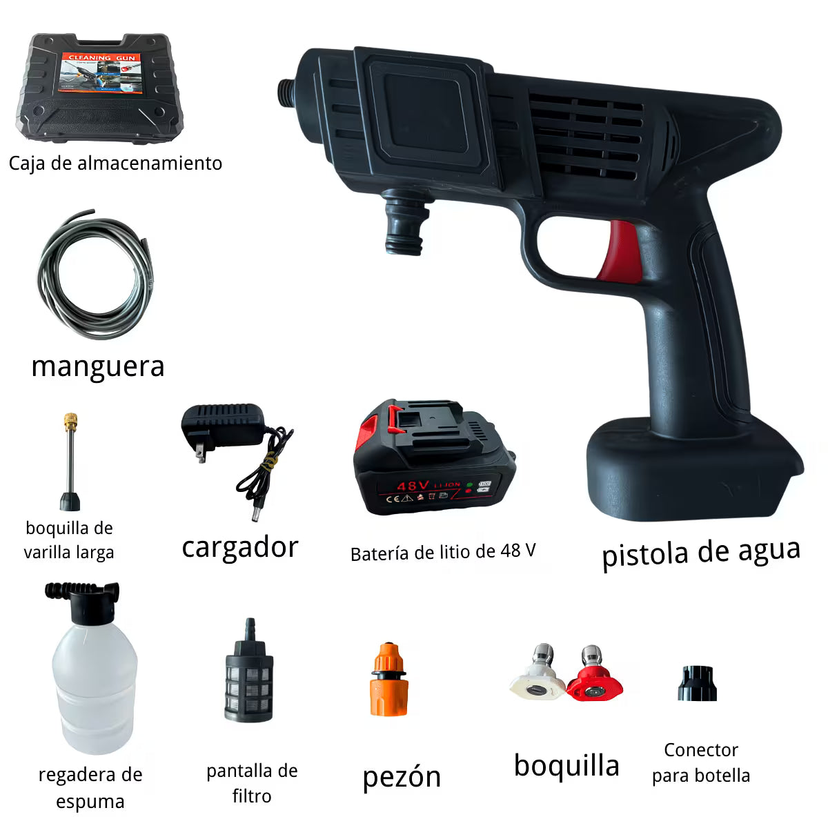 Pistola PRO Hidrolavadora Coche Inalámbrica